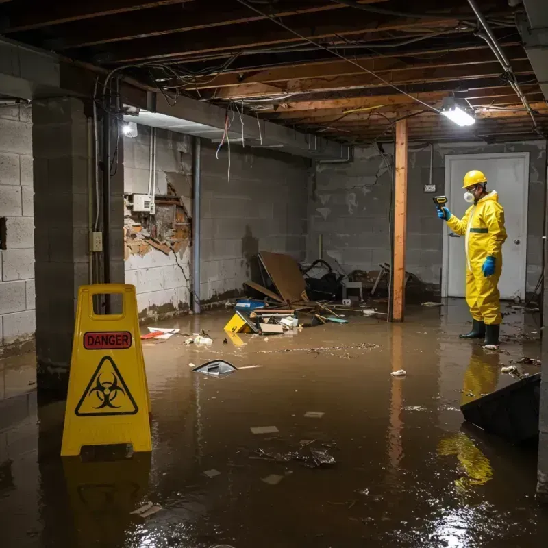 Flooded Basement Electrical Hazard in Dover, MA Property