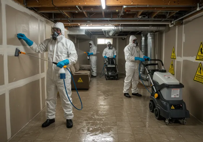 Basement Moisture Removal and Structural Drying process in Dover, MA